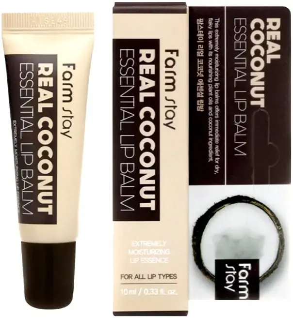 Farmstay Real Coconut Essential Lip Balm бальзам для восстановления кожи губ суперувлажняющий (10 мл)
