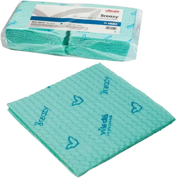 Vileda Professional Breazy салфетка с микроволокном (25 салфеток в упаковке) зеленая