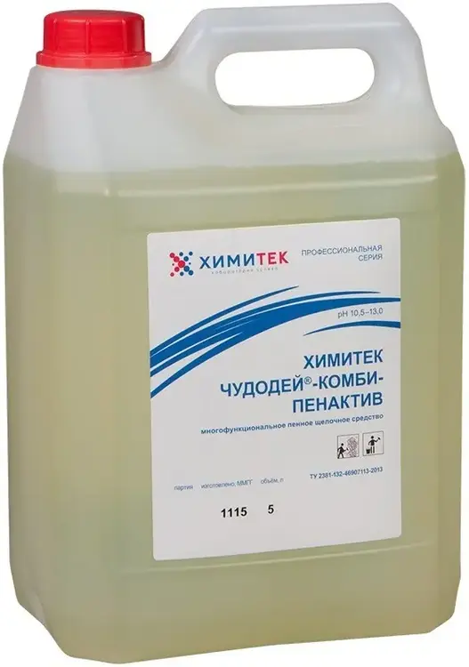 Химитек Чудодей-Комби-Пенактив многофункциональное концентрированное жидкое пенное щелочное (5 л)
