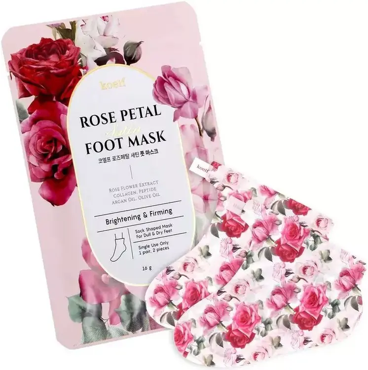 Koelf Rose Petal Satin Foot Mask маска-носочки для стоп питательная восстанавливающая (1 пара носочков)