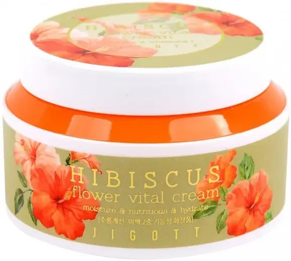 Jigott Hibiscus Flower крем для лица с экстрактом гибискуса (100 мл)