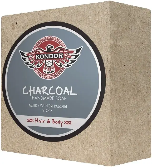 Kondor Hair & Body Charcoal мыло ручной работы (130 г)