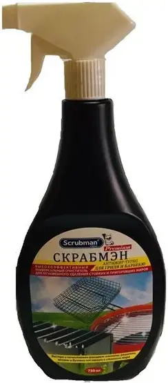 Scrubman Premium Антижир Турбо Для Гриля и Барбекю очиститель универсальный (750 мл)