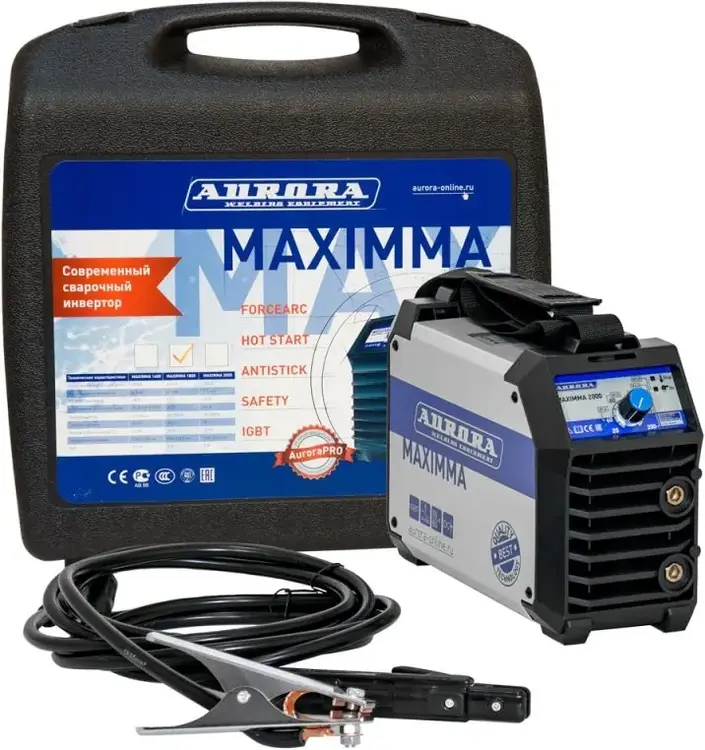 Аврора Maximma 1800 инвертор сварочный с аксессуарами в кейсе (6100 Вт)
