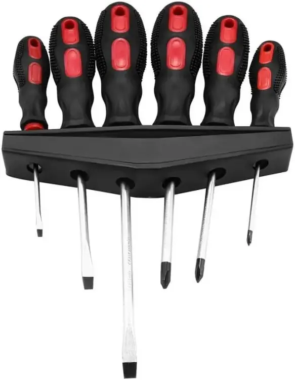 Deko SS06 набор отверток с эргономичными рукоятками 6 отверток PH, SL 0,1,2 (крестовой шлиц), 3,5,6 (плоский шлиц)