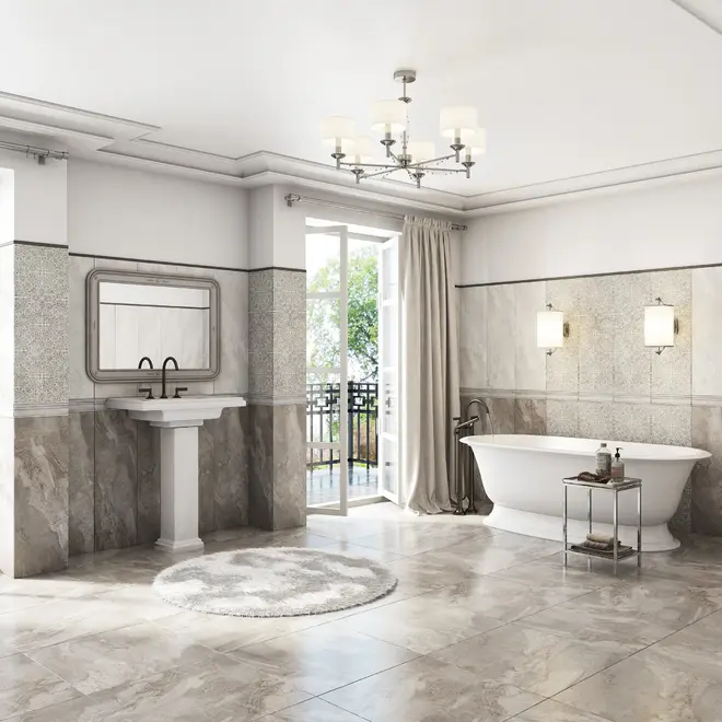 Gracia Ceramica Nadelva коллекция Nadelva Grey Wall 01 плитка настенная