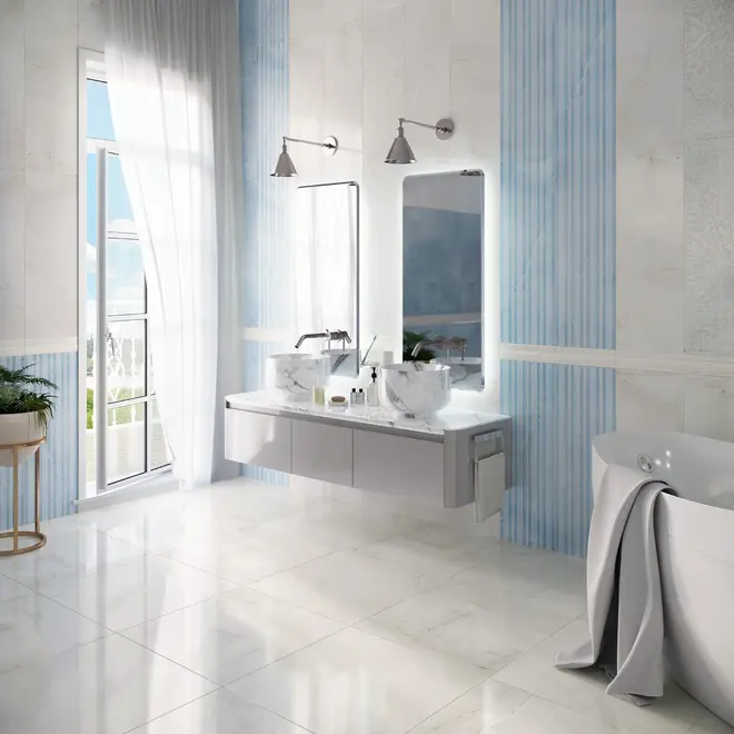 Gracia Ceramica Stazia коллекция Stazia White Wall 01 плитка настенная