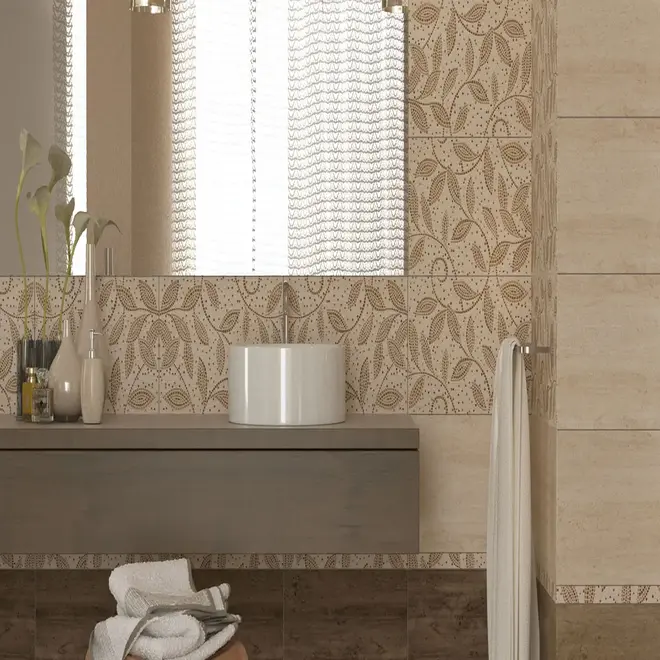 Golden Tile Travertine Mosaic Travertine Mosaic Бежевый 1Т1051 плитка настенная