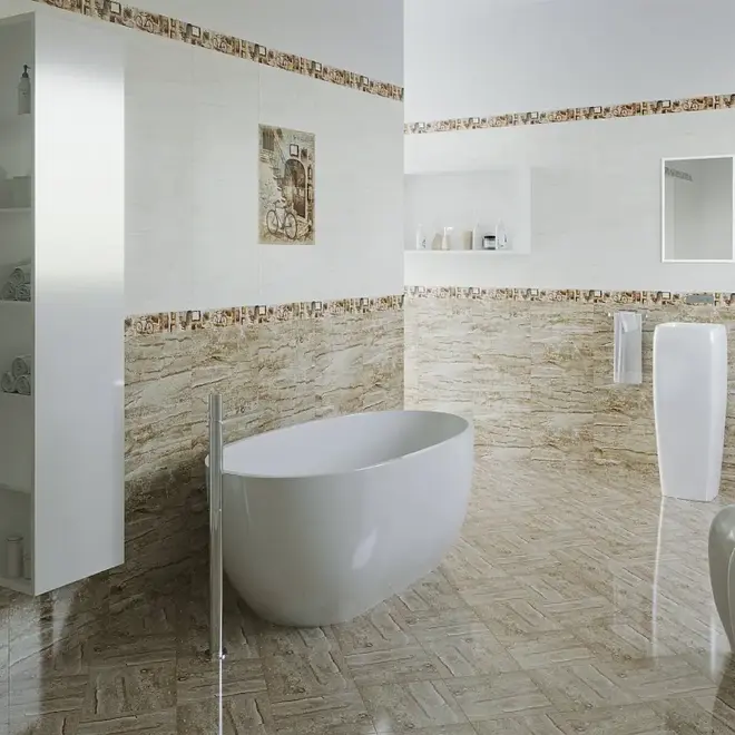 Axima Сенат коллекция Сенат G2 бордюр (600 мм) 90 мм бежевый