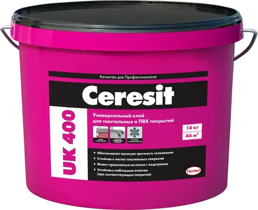 Ceresit UK 400 универсальный водно-дисперсионный клей (14 кг)