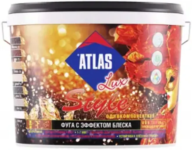 Атлас Lux Style однокомпонентная фуга с эффектом блеска (2 кг) №301 жемчужная
