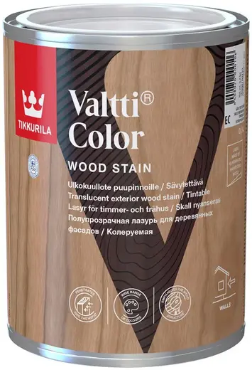 Тиккурила Valtti Color полупрозрачная лазурь для деревянных фасадов (900 мл)