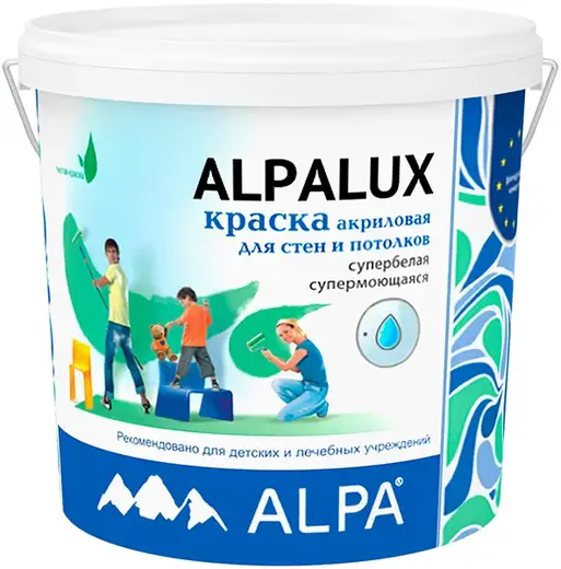 Alpa Alpalux краска акриловая для стен и потолков супербелая (10 л) супербелая