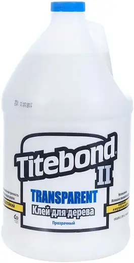 Titebond II Transparent Premium Wood Glue прозрачный влагостойкий клей для дерева (3.785 л)