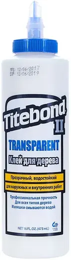 Titebond II Transparent Premium Wood Glue прозрачный влагостойкий клей для дерева (473 мл)