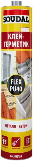 Soudal Flex PU 40 полиуретановый клей-герметик (300 мл) черный