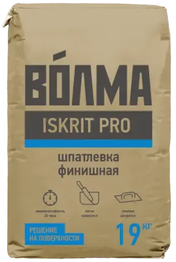 Волма Iskrit Pro шпатлевка финишная для ручного и машинного нанесения (19 кг)