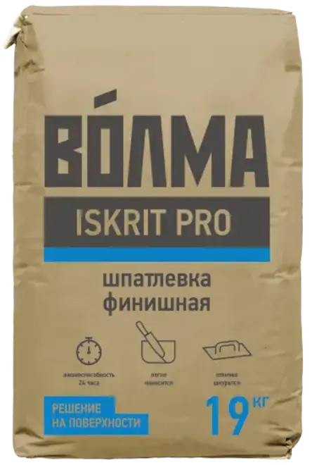 Волма Iskrit Pro шпатлевка финишная для ручного и машинного нанесения (19 кг)