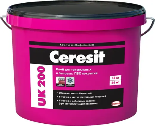 Ceresit UK 200 универсальный водно-дисперсионный клей (14 кг)