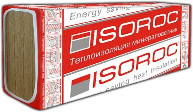 Изорок Изовент негорючая гидрофобизированная плита (0.6*1 м/80 мм) 4 плиты