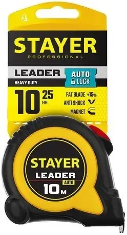 Stayer Professional Leader рулетка с автостопом (10 м*25 мм)