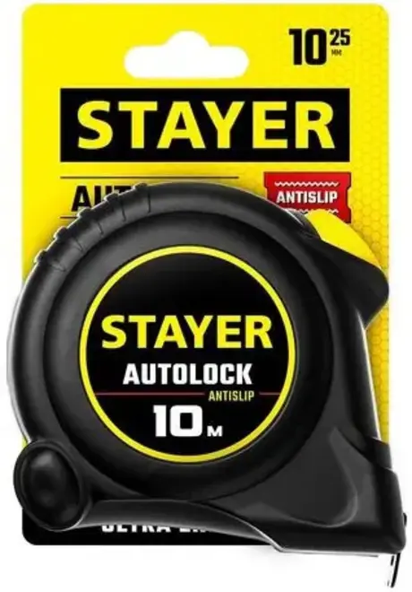 Stayer Auto Lock рулетка с автостопом (10 м*25 мм)