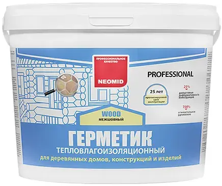 Неомид Wood Professional Межшовный герметик тепловлагоизоляционный (3 кг) сосна