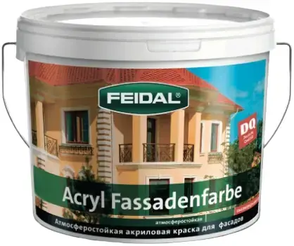 Feidal Acryl Fassadenfarbe акриловая краска для фасадных и внутренних работ (10 л) белая база 1