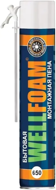 Wellchem Wellfoam 650 пена монтажная бытовая всесезонная (1 л)