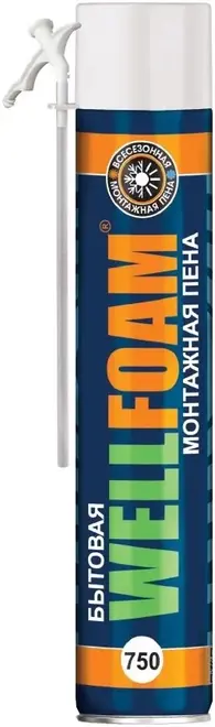 Wellchem Wellfoam 750 пена монтажная бытовая всесезонная (1 л)