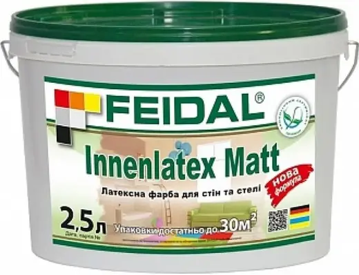 Feidal Innenlatex Matt акриловая краска (2.5 л) белая база 1