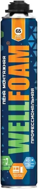 Wellchem Wellfoam 65 Pro Рremium пена монтажная профессиональная всесезонная (1 л)