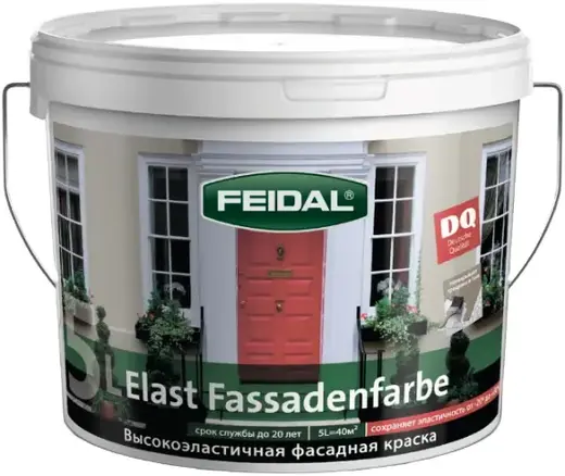 Feidal Elast Fassadenfarbe высокоэластичная фасадная краска (5 л) белая