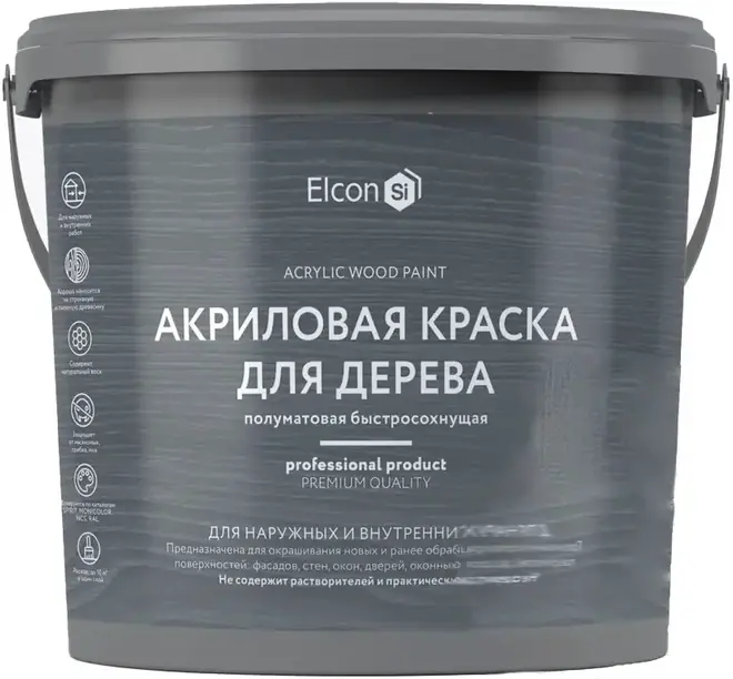 Elcon краска для дерева акриловая (9 л) слоновая кость RAL 1014