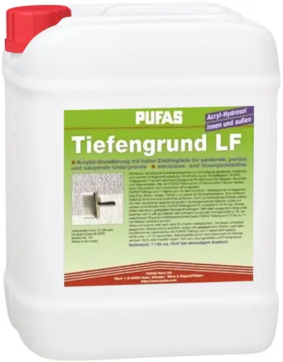 Пуфас Tiefgrund LF грунтовка гидрозол-акрилат концентрат (10 л)