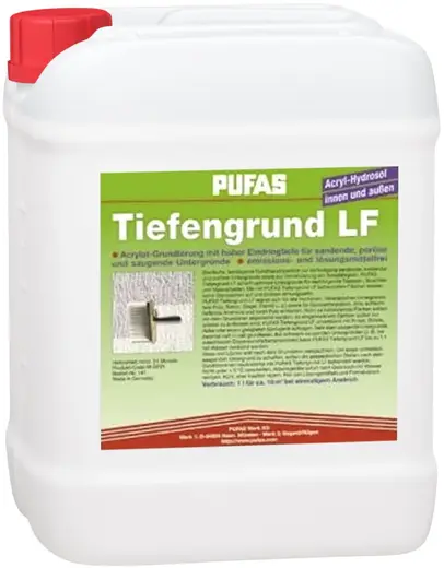 Пуфас Tiefgrund LF грунтовка гидрозол-акрилат концентрат (10 л) белая