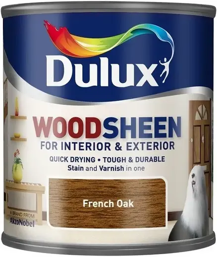 Dulux Woodsheen for Interior & Exterior лак-морилка на водной основе (750 мл) французский дуб