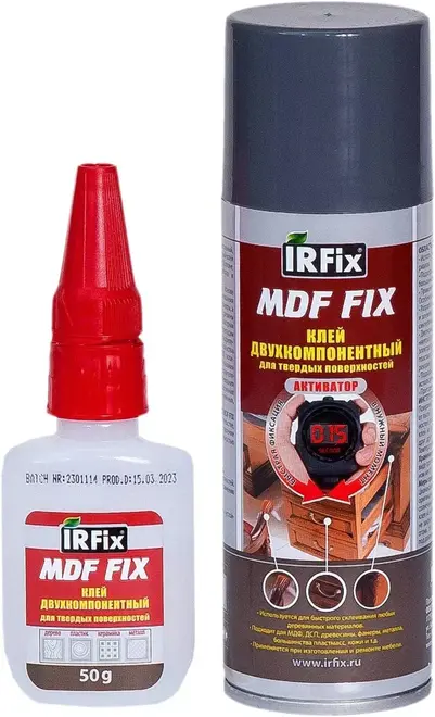 Irfix MDF Fix клей 2-комп для твердых поверхностей (250 мл (200 мл + 50 г)