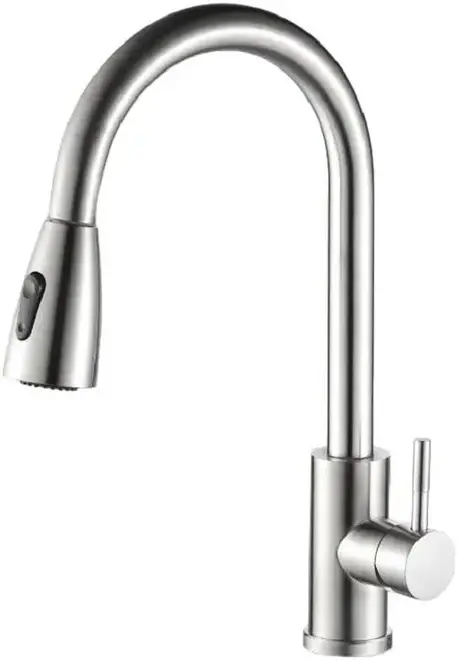 Haiba HB73304 смеситель для кухни с выдвижной лейкой стальной (HB73304-2)