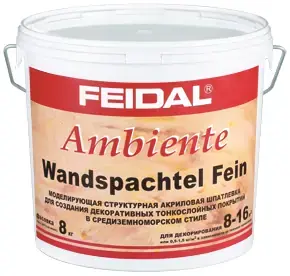 Feidal Ambiente Wandspachtel Fein моделирующая структурная акриловая шпатлевка (8 кг)
