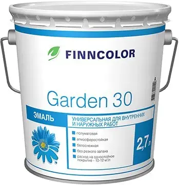 Финнколор Garden 30 эмаль универсальная для внутренних и наружных работ алкидная (2.7 л) белоснежная
