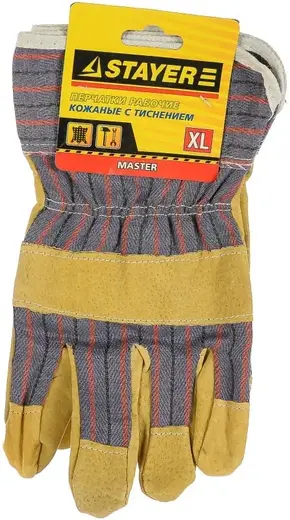 Stayer Master перчатки рабочие комбинированные кожаные (XL)