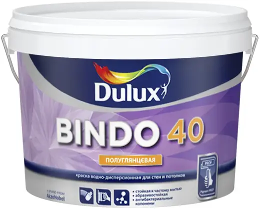 Dulux Professional Bindo 40 водно-дисперсионная краска для стен и потолков (9 л) белая