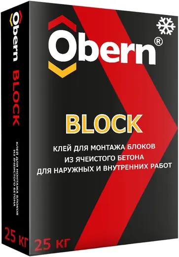 Obern Block клей для монтажа блоков из ячеистого бетона (25 кг) зимний