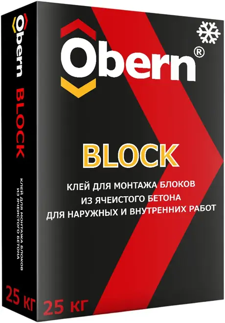 Obern Block клей для монтажа блоков из ячеистого бетона (25 кг) зимний