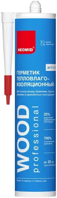 Неомид Wood Professional герметик тепловлагоизоляционный межшовный (310 мл) дуб