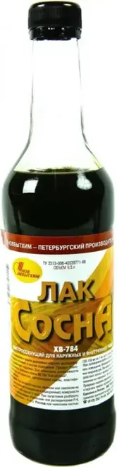 Новбытхим ХВ-784 лак быстросохнущий для наружных и внутренних работ (500 мл) сосна глянцевый