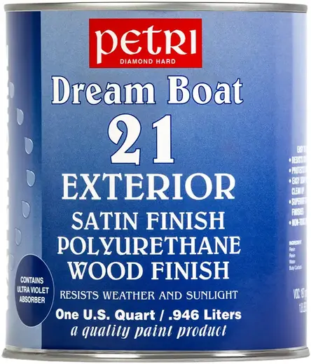 Петри Dream Boat 21 Exterior полиуретановый лак на водной основе (1 л) шелковисто-полуматовый
