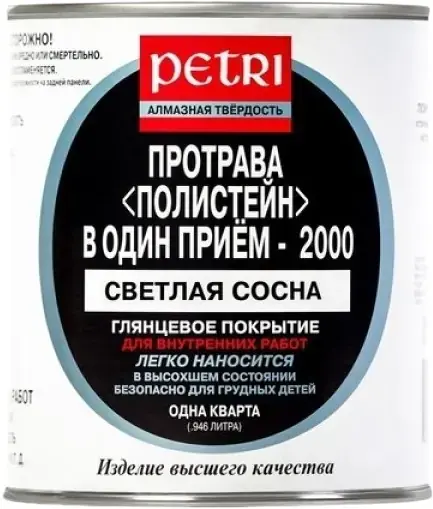 Петри Полистейн в Один Прием - 2000 полиуретановый цветной лак протрава (1 л) светлая сосна