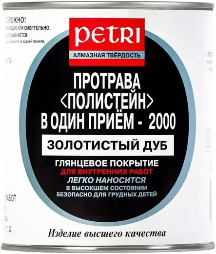 Петри Полистейн в Один Прием - 2000 полиуретановый цветной лак протрава (470 мл) золотистый дуб